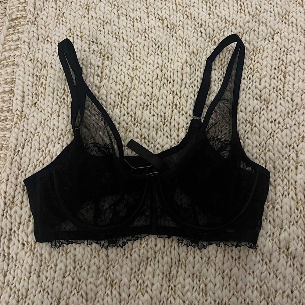 Victoria’s Secret Black Sheer Lace Bra